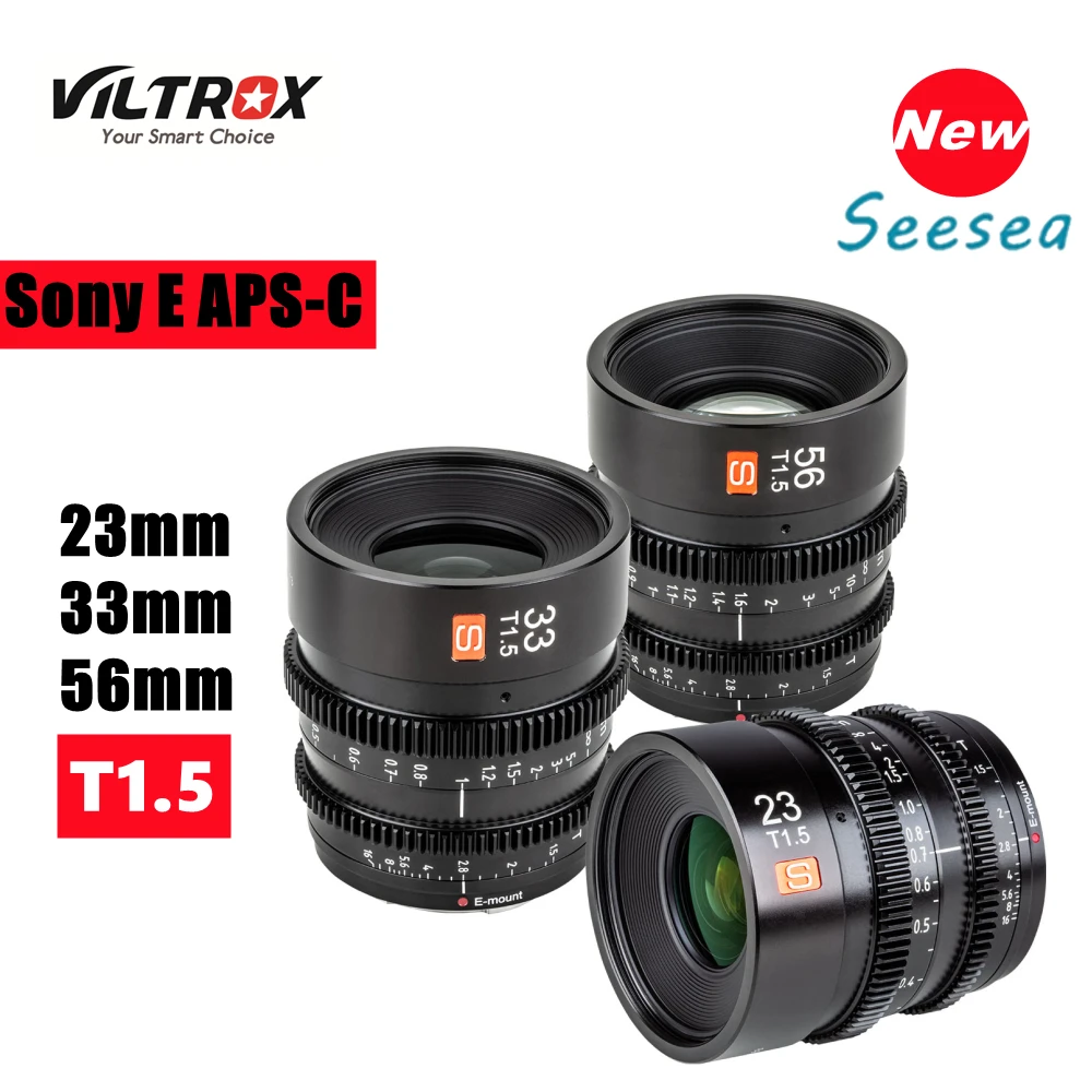 

Viltrox 23mm 33mm 56mm T1.5 APS-C Manual Focus Large aperture Cine lens for Sony E Mount Cameras A6300 a7M2