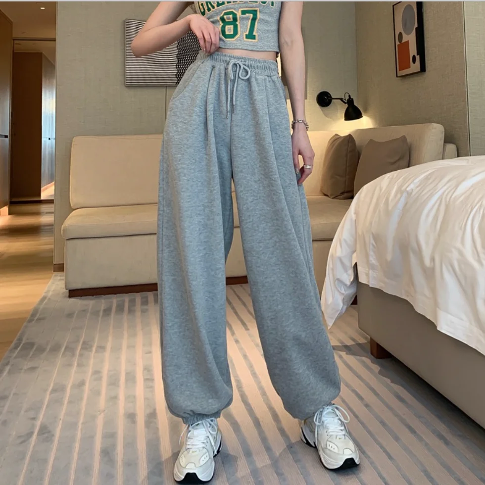 

Wide-leg Sports Pants for Women Casual Loose Cotton High Waist Sweatpants Joggers Baggy Pants Trousers Joggings