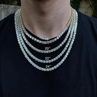 fashion trend 1 line rhinestone mens hip hop necklace rap singer necklace tennis chain necklace shiny womens necklace