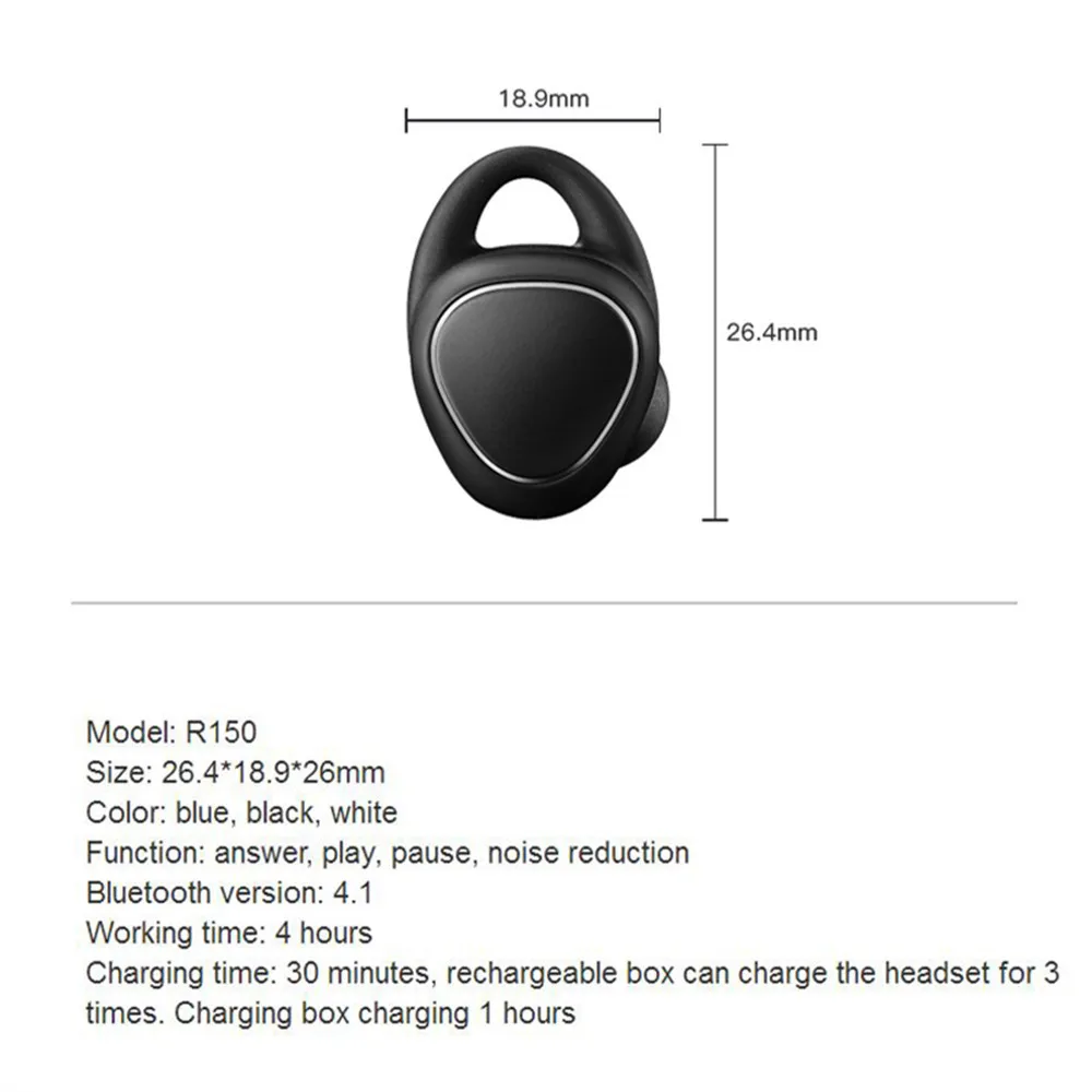 Earphones for Samsung Gear iConX SM-R140 Sport In-Ear Earbud Wireless Cord-Free Bluetooth Headset Earphone Mic + Charging Case |