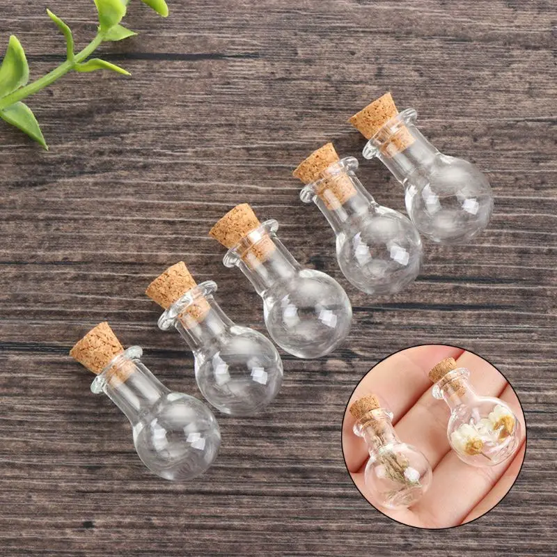 

Mini Empty Glass Wishing Message Bottle with Cork Stoppers Clear Drifting Jars for Wedding Party DIY Necklace Crafts Decoration