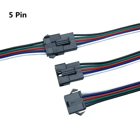 SM JST Коннектор 2/3/4/5 pin 5/10/20/50/100 пар Удлинительный кабель со светодиодами, штекер, гнездо, SM провода, кабель, вилка для светодиодной ленты