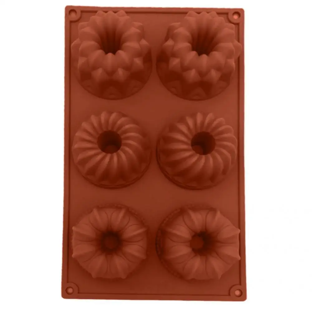 

6 Grids High Quality Cute Chocolate Baking Pastry Mold Eco-friendly Baking Mold Smooth Surface Kitchen Accessories