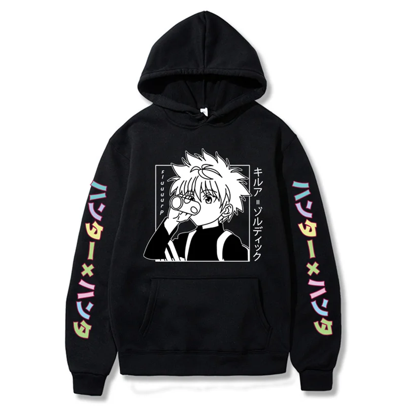 

2021 Anime Hunter X Hunter Cosplay Clothes Costumes Men Women Hoodies Killua Zoldyck Devil Eye Print Sweatshirts Tops Pullovers