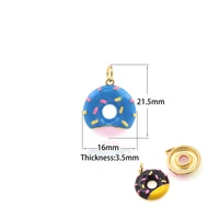 cute chocolate donut enamel pendant used for earrings to find colorful floating pendants diy fashion jewelry making