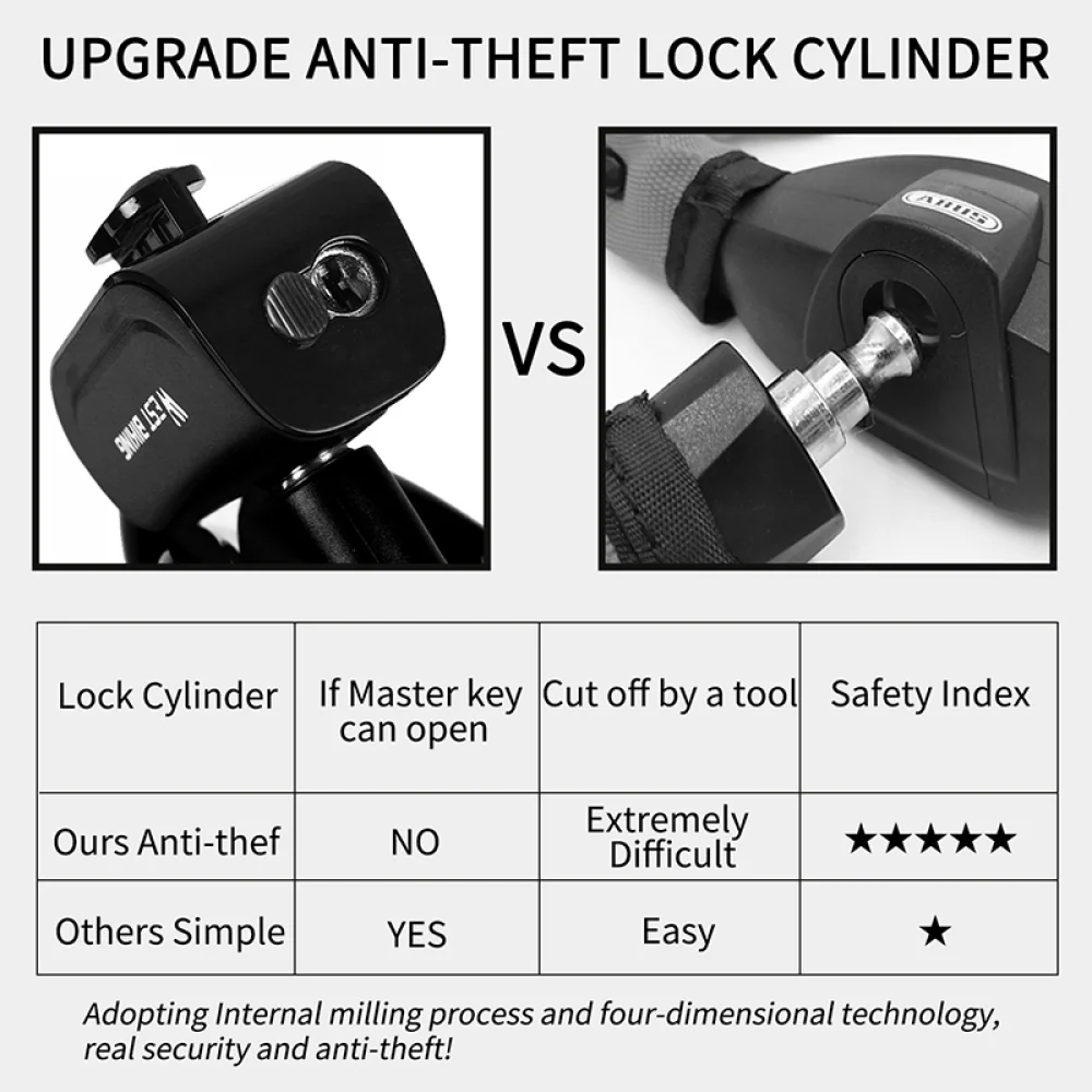

Anti Theft Bike Lock Security Bicycle Accessories with 2 Keys Cable Lock Mtb Road Bike Motorcycle Cycling Lock Acessorios Bike