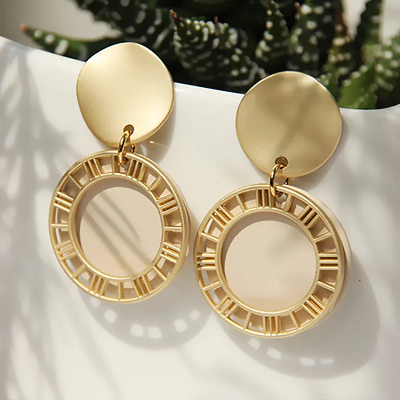 Женские винтажные ажурные серьги Swquins круглые ярких цветов 2019|Серьги-подвески| |