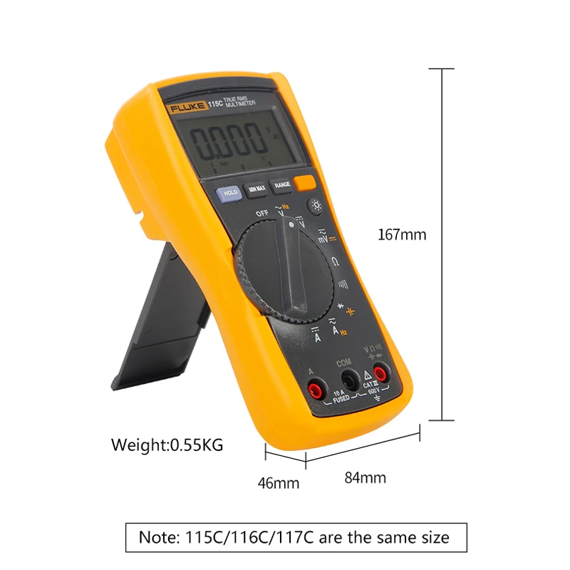 FLUKE F115C/F116C/F117C измеритель емкости диода 115C AC/DC напряжение цифровой светодиодный