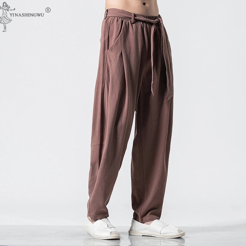 Кимоно японский костюм Харадзюку для мужчин широкие брюки повседневные