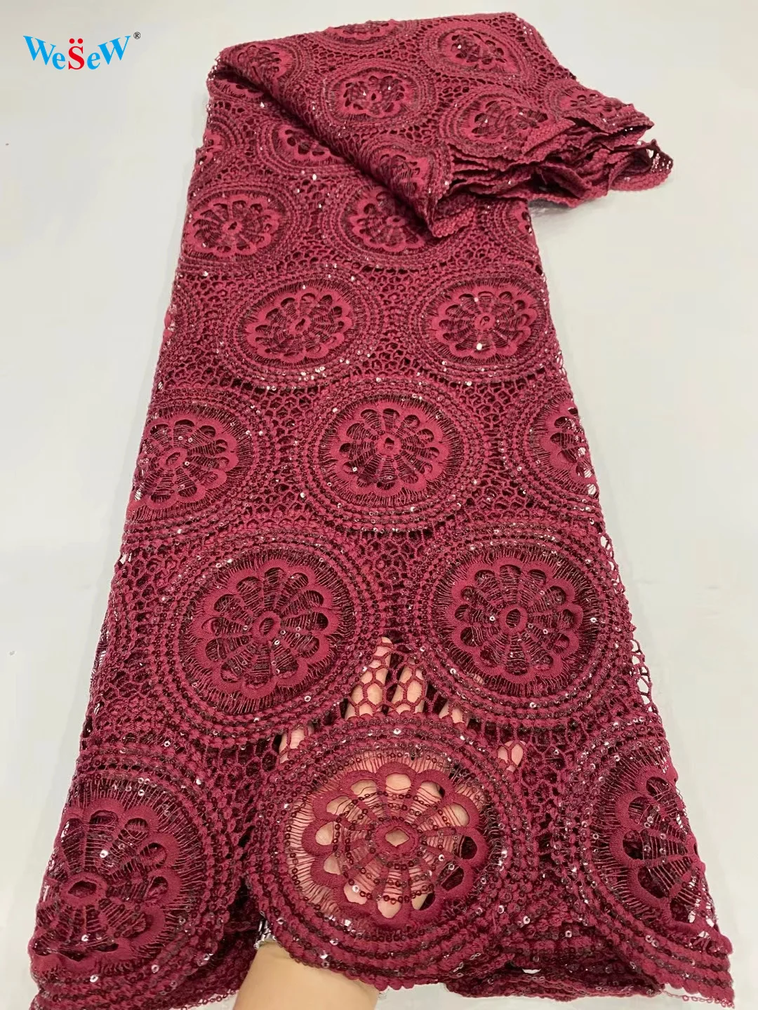 

5 ярдов, однотонные шнурки с вышивкой для нигеривечерние, 2021 африканский гипюр, шнур, кружевная ткань для свадебного платья, шитье DPG52