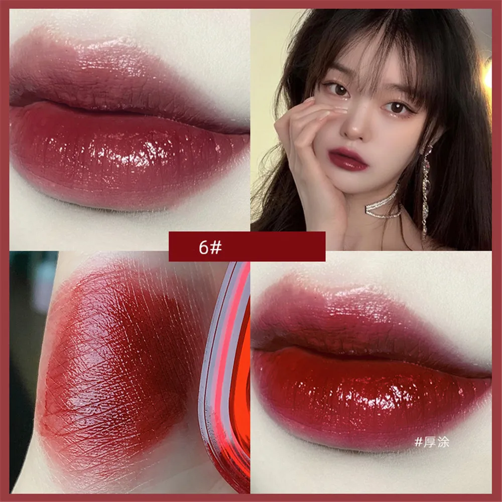 

Korean 6 Colors Sexy Red Lipsticks Waterproof Moisturizing Lip Glaze Tint Long Lasting Non-Stick Cup Lip Stick Makeup Cosmetics