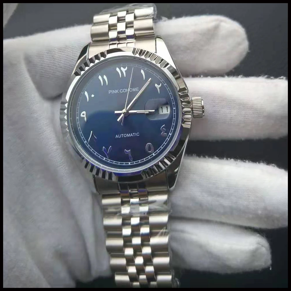 Часы наручные механические брендовые арабские из нержавеющей стали