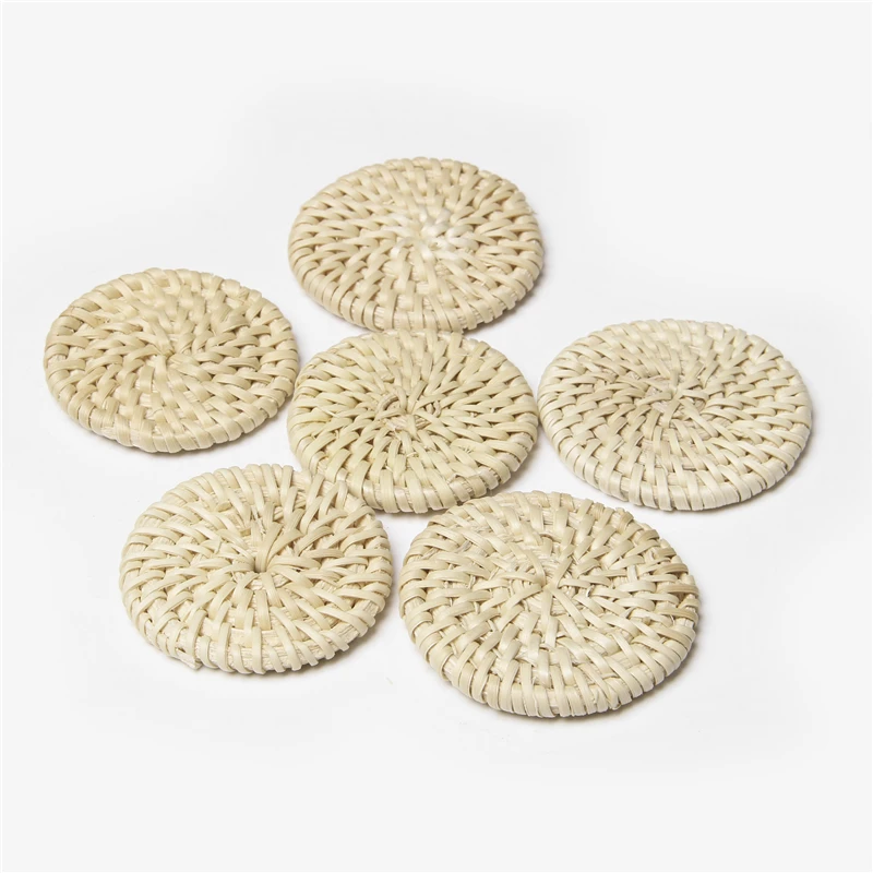 

Drop Korean Dangle Earrings Accessories For Women Girls Oversize Round Rattan Weave New Style Jewelry Summer Beach Accessories