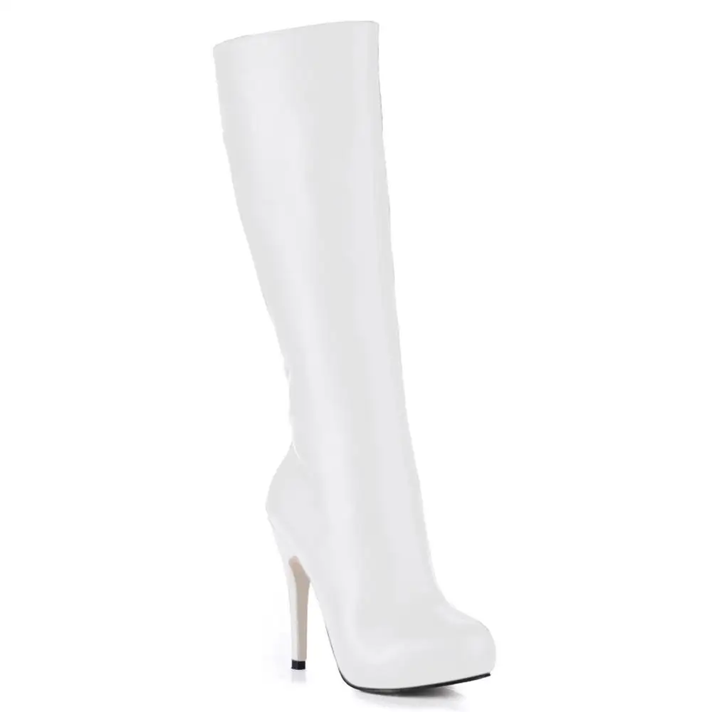 Пикантные вечерние высокий каблук шпилька женские сапоги до колена Женская