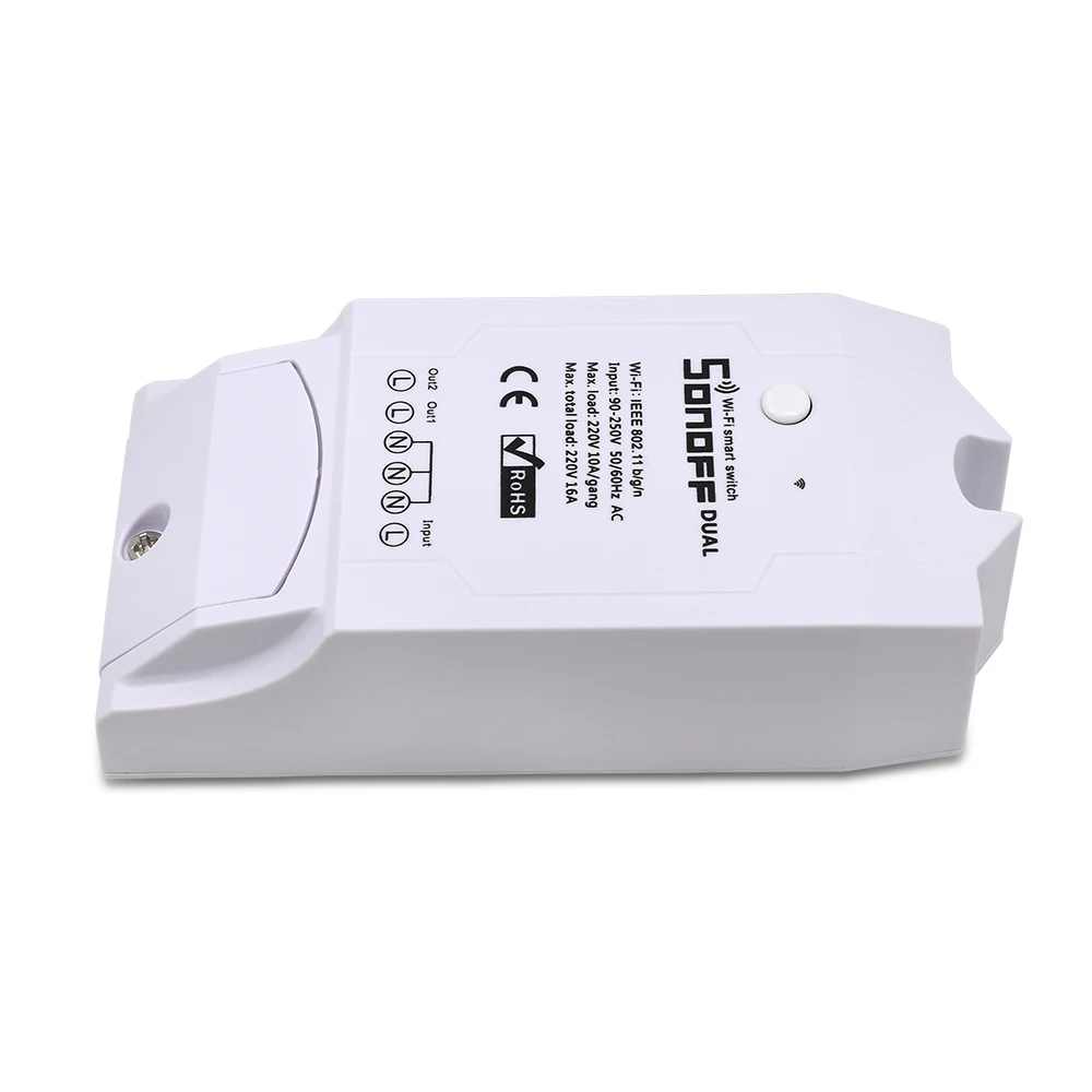 SONOFF DUAL ITEAD SONOFF Basic/RF/TH10/TH16/Dual/Mini/Pow r2 Wi-Fi пульт дистанционного управления беспроводной умный переключатель света таймер Поддержка Google Home Alexa - Комплект: SONOFF DUAL
