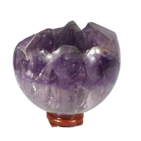 sphere natural amethyst voog quartz crystal cluster healing stone specimen wichraft wicca home crafts decoration gift geode ball