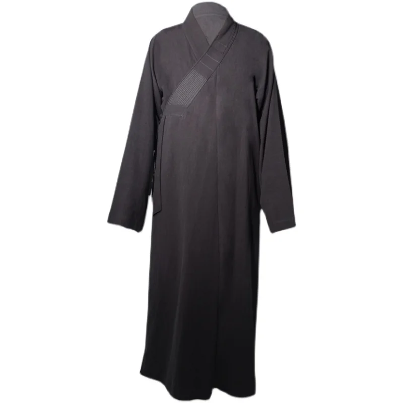 Осенне-зимнее льняное пальто для монахов длинное натуральная весна осень и зима |