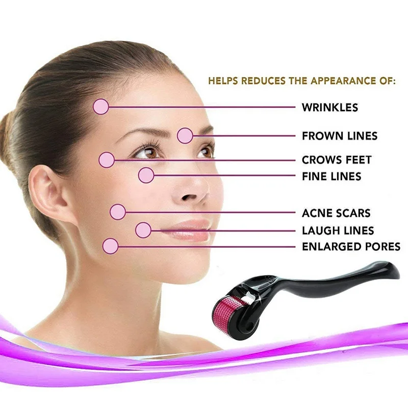 

Titanium Needle Roller 540 Derma Roller Pure Microneedling 0.2/0.25/0.3mm Needles Length Dermoroller Microniddle Roller Skin