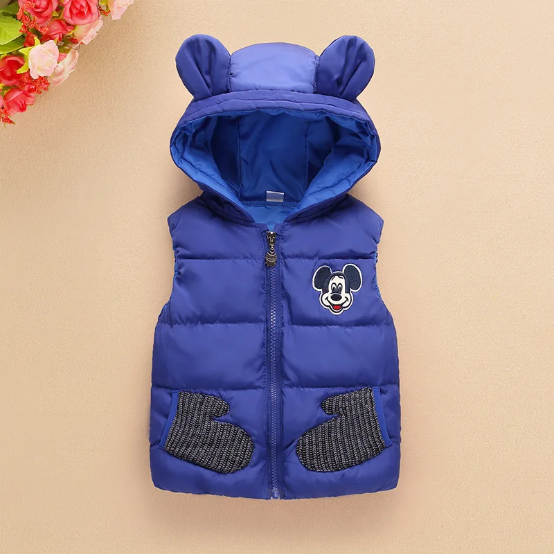 Микки Маус Для мальчиков и девочек Хлопковое пальто Детская Парки жилетка с