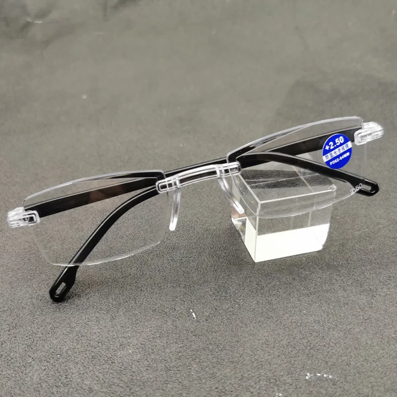 Anti Blue Ray Reading Glasses Men Women Rimless Cutting Presbyopia Eyewear Light Blocking +1.0 1.5 2.0 2.5 3 3.5 4 | Аксессуары для