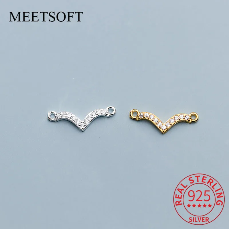MEETSOFT романтическое ожерелье из стерлингового серебра 925 пробы с двойным