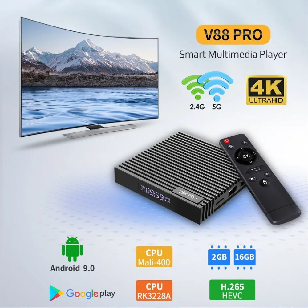 10 шт./Лот dhl бесплатно (V88 PRO Smart TV BOX Andriod 9 0 2 Гб 16 Rockchip 3228A (5 шт.) + 4 ГГц i8 Клавиатура
