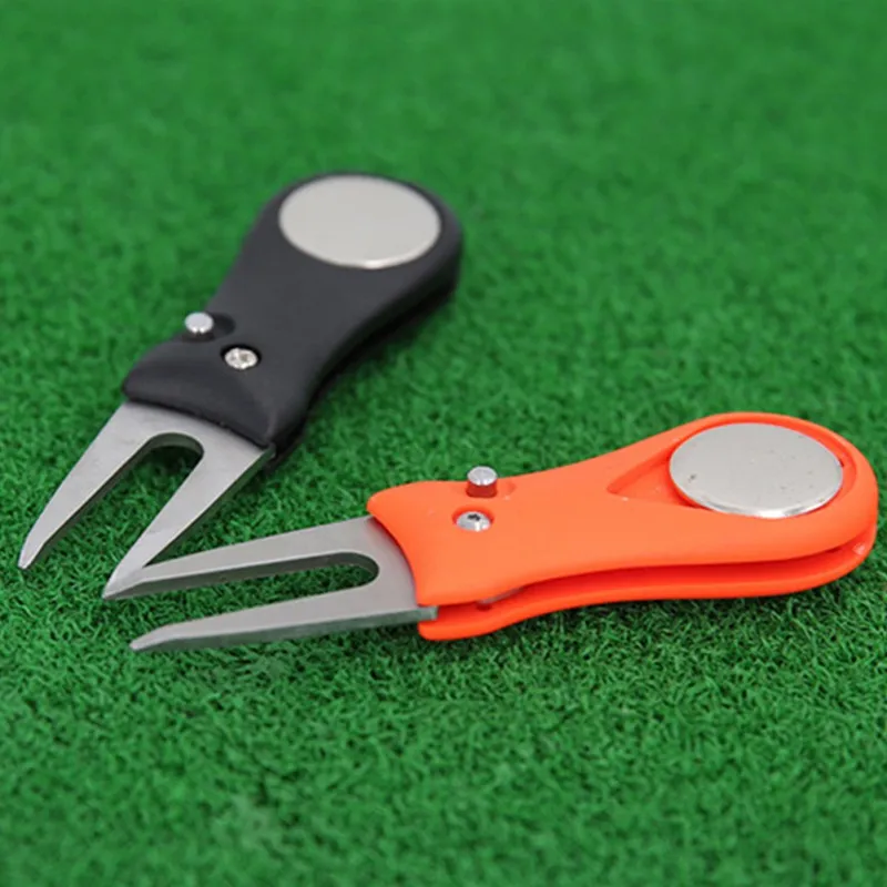 

Stainless Steel Golf Repair Tool Switchblade Foldable Golf Pitchfork Putting Green Fork Golf Training Aids Pitch Alloy Tool