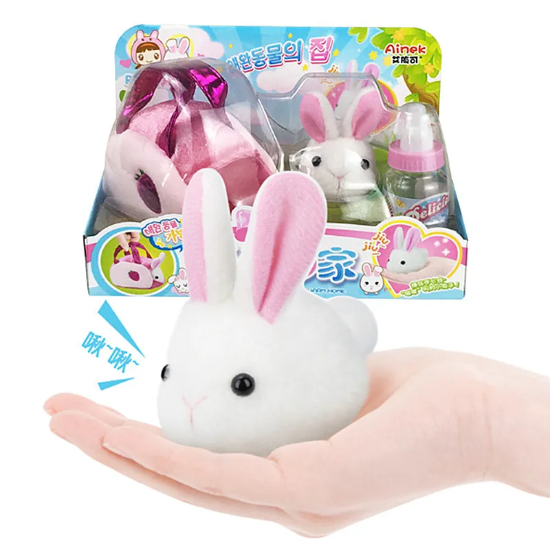 Имитация игрушек для домашних животных индукционный звук светильник кролик