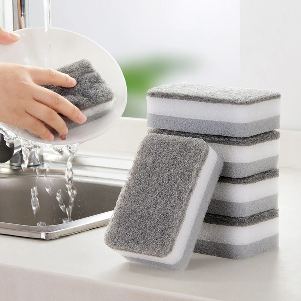 

Double-Sided Nano Sponge Dishwashing Block Kit Strong Decontamination Dish Towels Kitchen Highly Efficient Scouring Pad