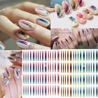 1 лист градиентные полосатые Красочные линии 3D наклейка для дизайна ногтей клейкая наклейка японские аксессуары для ногтей для украшения ногтей 2019