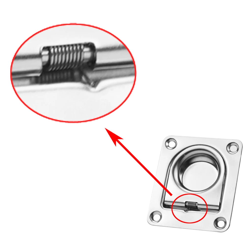 

Stainless Steel Boat Pull Ring Hatch Latch Handle Locker Flush with Screws