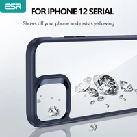 esr for iphone 12 pro max glass case for iphone 12 pro case hard back cover full protective clear funda case for iphone 12 mini