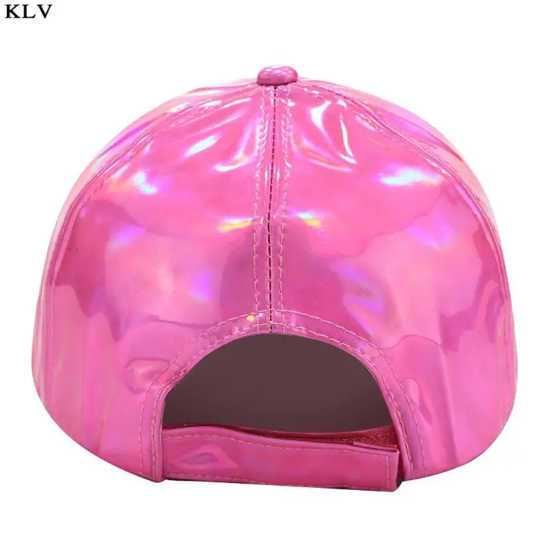 Женская и мужская бейсбольная Кепка из искусственной кожи блестящая