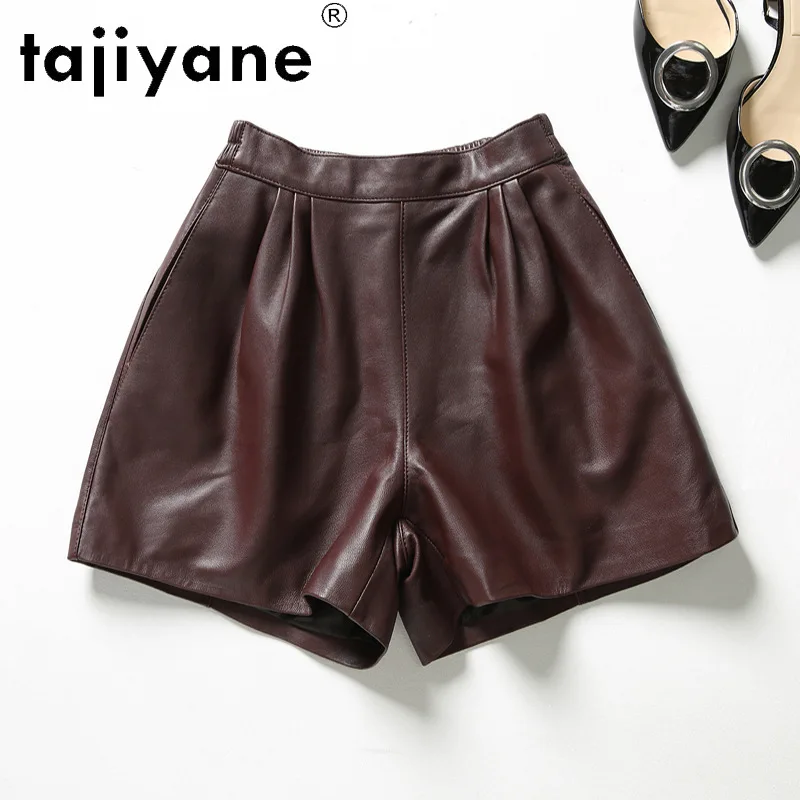 Tajiyane Women's Shorts Real Sheepskin Shorts Female Genuine Leather Trousers Woman Cloth Womenswear spodenki damskie TN2355