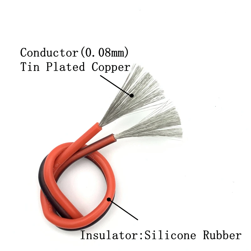 1 м 18AWG 2 контакта Ультра мягкий силиконовый резиновый медный Электрический