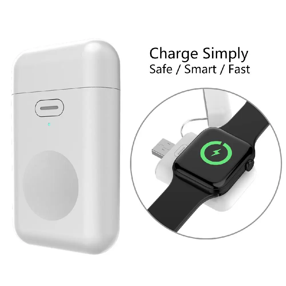 Для iWatch 1 2 3 4 Беспроводное зарядное устройство портативное 1000 мАч Micro USB 5V 1A мини