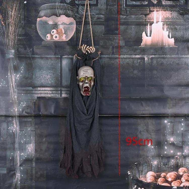 20702 gray Праздничные подарочные игрушки, Висячие ведьмы, Висячие привидения, светящиеся куклы на Хэллоуин, ужасный скелет, монстр, Висячие реквизиты, кулон - Цвет: 20702 gray