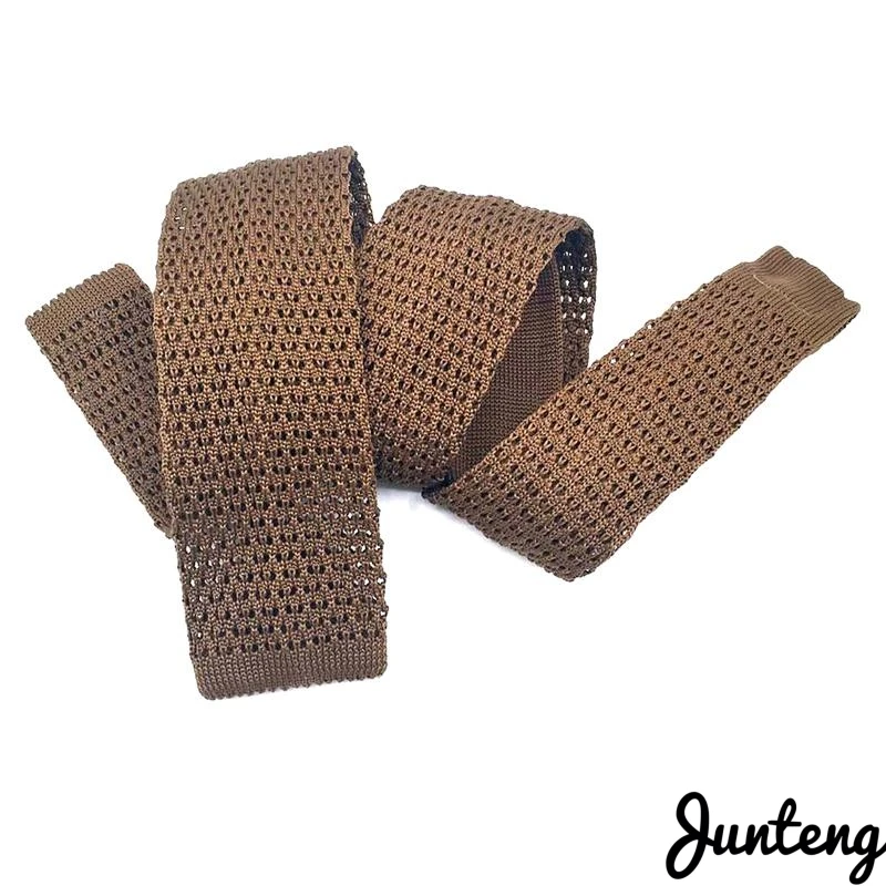 Fashion Men's Knitted tie Solid Colour Hollow-Carved Design Narrow Slim Woven Plain Neckties | Аксессуары для одежды