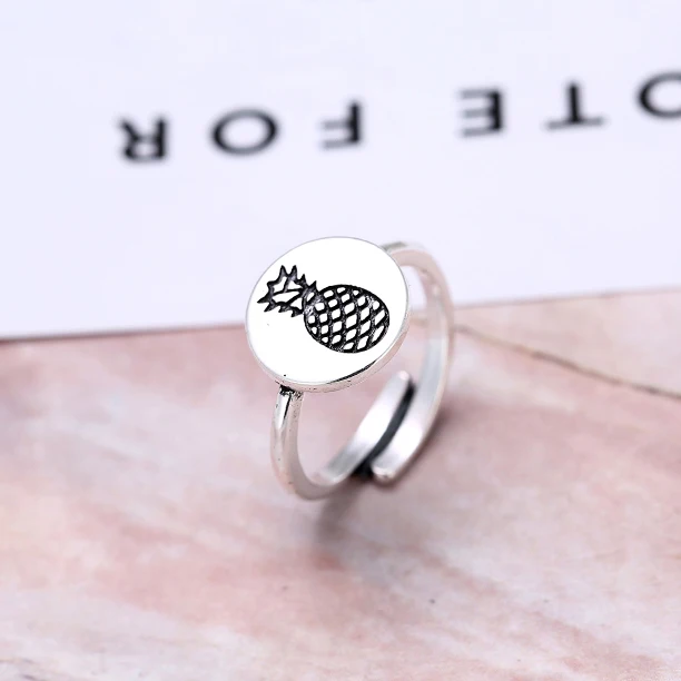 

925 Sterling Silver ananas Rings for Women Jewelry Fashion Open Adjustable Finger Ring Free Shipping