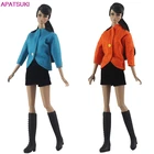 Модный комплект одежды для куклы Барби, наряды для кукол, верхняя одежда и черные шорты для шарнирных кукол 16, аксессуары для кукол, игрушки для детей, подарок