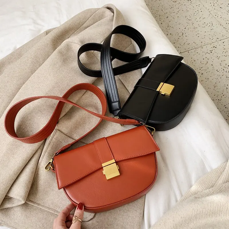 

2020 Women Crossbody Bag Fashion Semicircle Saddle Bags Shoulder Bags for Female Handbags Designer Cross Body Bolsas
