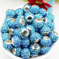 20pcslot crystal beads big hole glass rhinestone spacer charm fit pandora bracelet necklace diy earrings for jewelry making