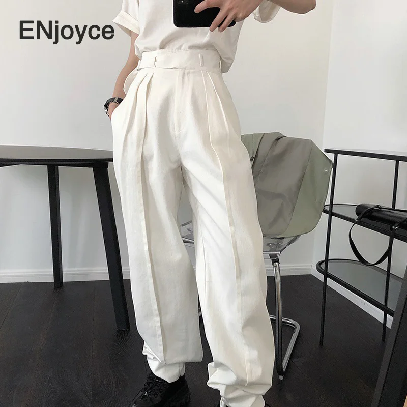 В винтажном стиле белая с высокой талией джинсы для женщин уличная одежда