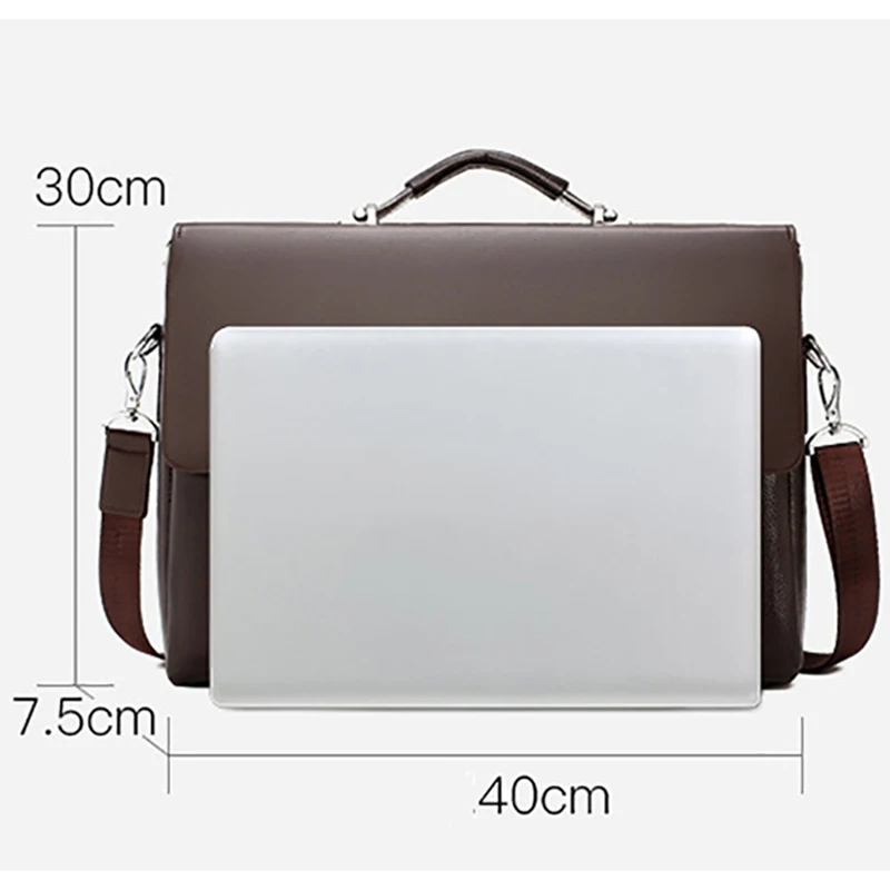 Сумка-тоут мужская из синтетической кожи модный саквояж на плечо для ноутбука и