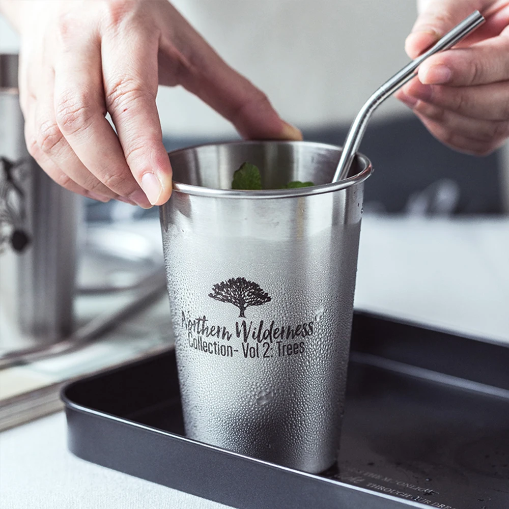 Пивная кружка с милым рисунком 304 нержавеющая сталь кофейная двойной стенкой