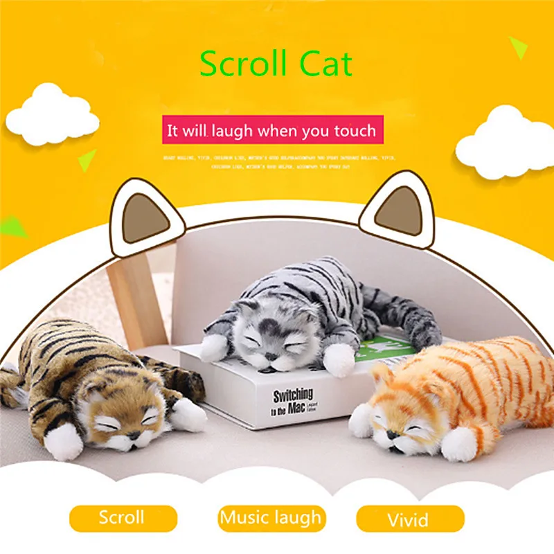 

Electric Simulation Rolling Cat Scroll Cat Virtual Pet will Laugh Children's Plush Toys Rolling Cats Doll Stuffed Toys Pet Cat