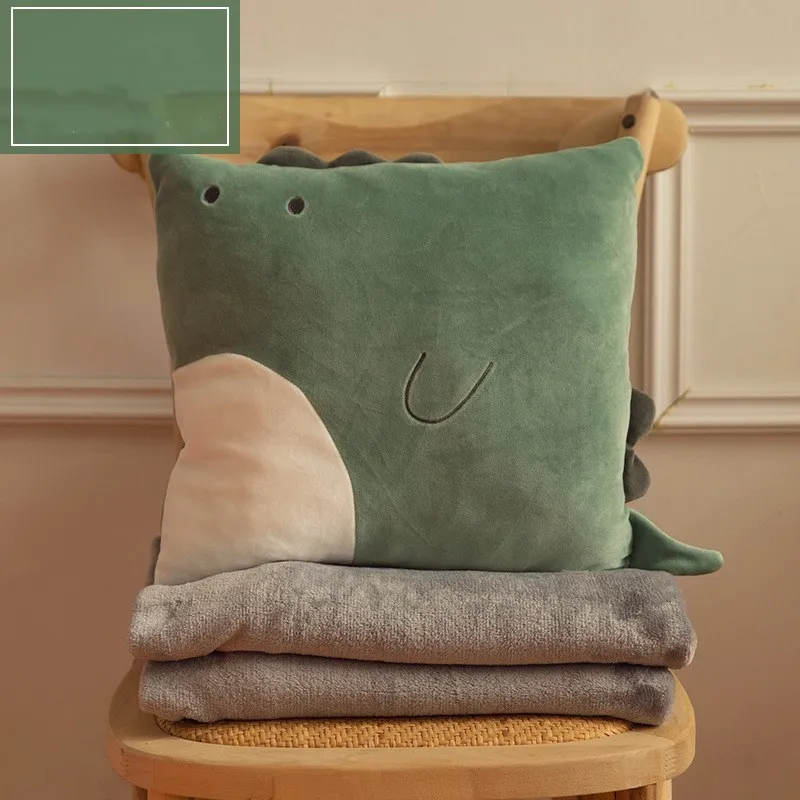 

New Style Dinosaur Air Conditioner Pillow Quilt Cute Children Pillow Cover Blanket Home Pillow Cushion Lumbar Support