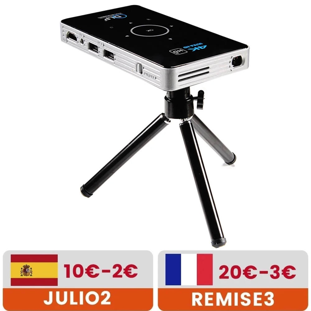 

C6 Mini 4K DLP Android 9.0 Projector 2.4G 5.8G Wifi Bluetooth Portable LED Video Projector Home Cinema Support Miracast Airplay