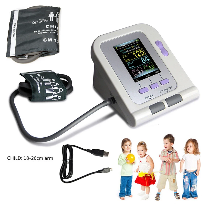 

CONTEC08A Portable Digital Blood Pressure Monitor NIBP With Child Cuff For Chidren Kids Electronic Sphygmomanometer