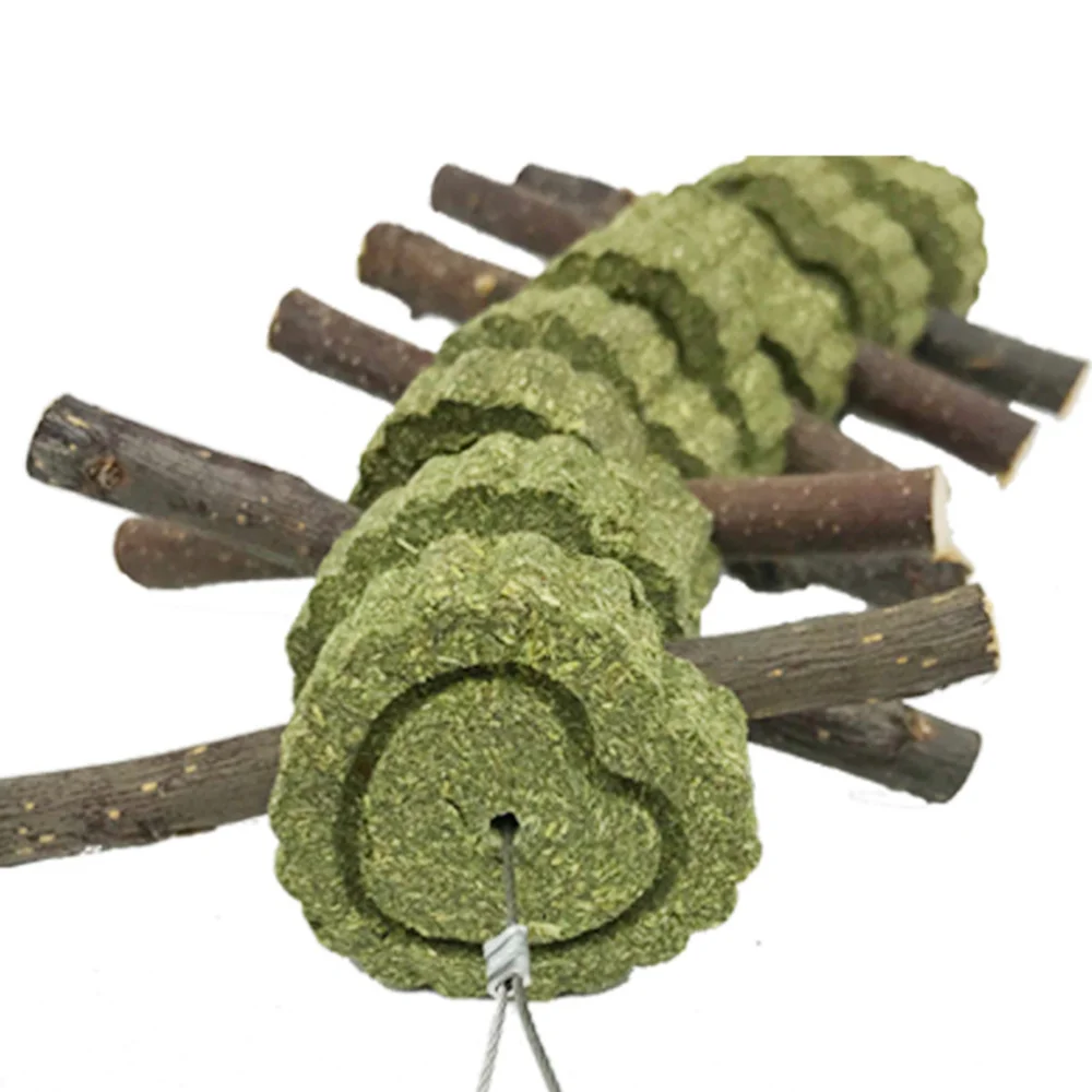 

2Pcs Bunny Chewing Rabbit Grinding Grass String Guinea Grass Cake Green (Shape, Cookies Shape)